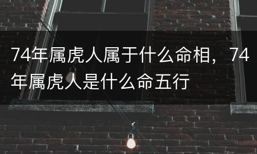 74年属虎人属于什么命相，74年属虎人是什么命五行