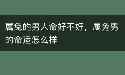 属兔的男人命好不好，属兔男的命运怎么样