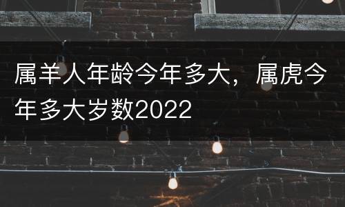 属羊人年龄今年多大，属虎今年多大岁数2022
