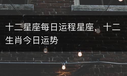 十二星座每日运程星座，十二生肖今日运势