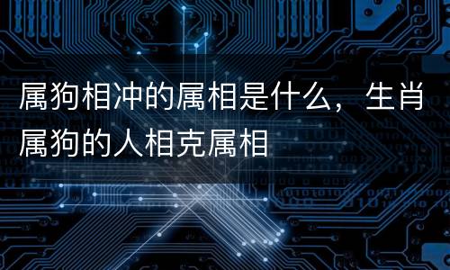 属狗相冲的属相是什么，生肖属狗的人相克属相