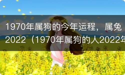 1970年属狗的今年运程，属兔2022（1970年属狗的人2022年运程）