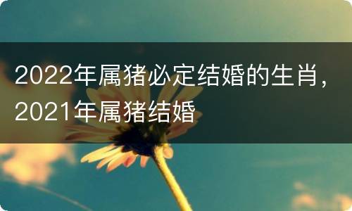 2022年属猪必定结婚的生肖，2021年属猪结婚