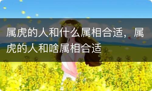 属虎的人和什么属相合适，属虎的人和啥属相合适