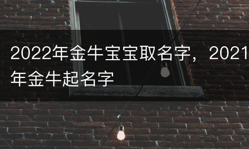 2022年金牛宝宝取名字，2021年金牛起名字