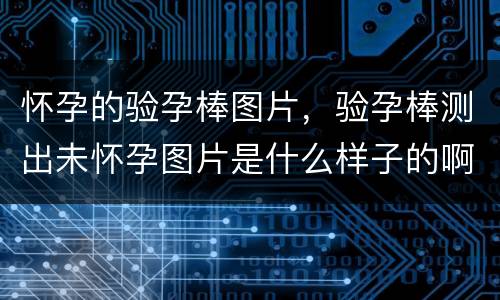 怀孕的验孕棒图片，验孕棒测出未怀孕图片是什么样子的啊？大家告诉我下吧，