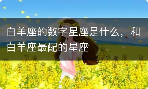 白羊座的数字星座是什么，和白羊座最配的星座
