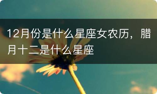 12月份是什么星座女农历，腊月十二是什么星座