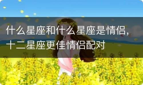 什么星座和什么星座是情侣，十二星座更佳情侣配对