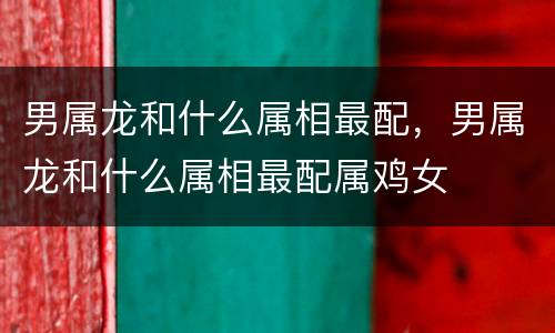 男属龙和什么属相最配，男属龙和什么属相最配属鸡女