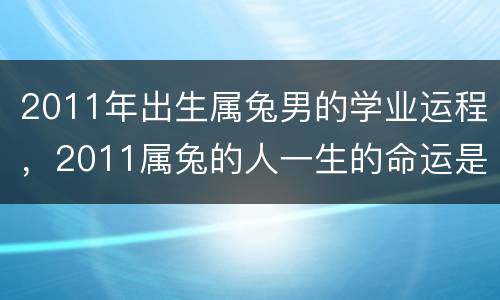 2011年出生属兔男的学业运程，2011属兔的人一生的命运是怎么样的