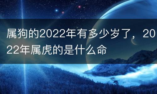 属狗的2022年有多少岁了，2022年属虎的是什么命