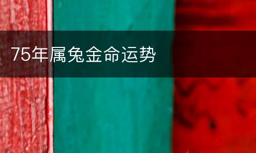 75年属兔金命运势