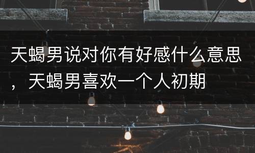天蝎男说对你有好感什么意思，天蝎男喜欢一个人初期