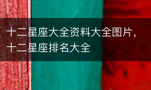 十二星座大全资料大全图片，十二星座排名大全