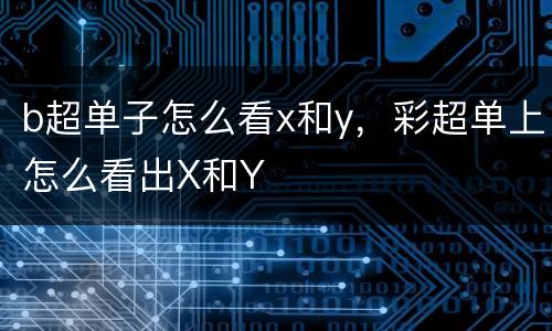 b超单子怎么看x和y，彩超单上怎么看出X和Y