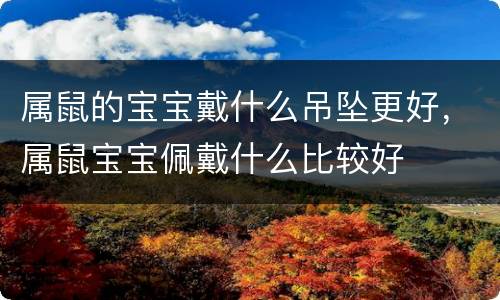属鼠的宝宝戴什么吊坠更好，属鼠宝宝佩戴什么比较好