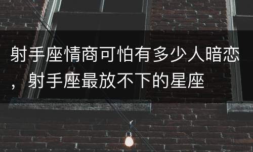 射手座情商可怕有多少人暗恋，射手座最放不下的星座