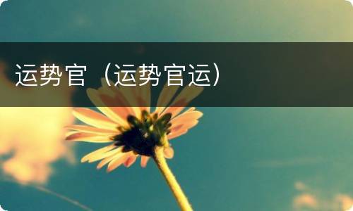 运势官（运势官运）