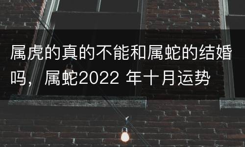 属虎的真的不能和属蛇的结婚吗，属蛇2022 年十月运势