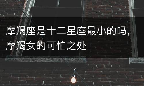 摩羯座是十二星座最小的吗，摩羯女的可怕之处