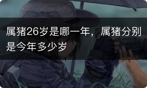 属猪26岁是哪一年，属猪分别是今年多少岁