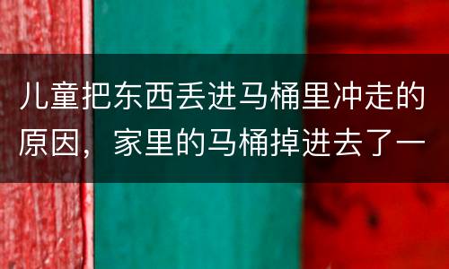 儿童把东西丢进马桶里冲走的原因，家里的马桶掉进去了一个儿童牙刷，下水但