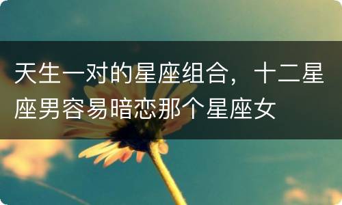 天生一对的星座组合，十二星座男容易暗恋那个星座女