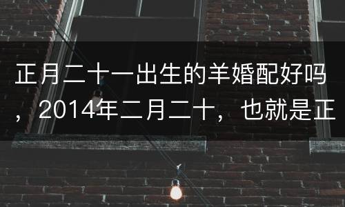 正月二十一出生的羊婚配好吗，2014年二月二十，也就是正月二十一，男属