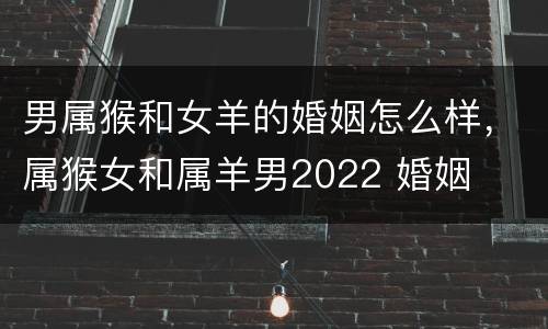 男属猴和女羊的婚姻怎么样，属猴女和属羊男2022 婚姻