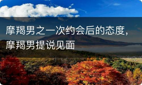 摩羯男之一次约会后的态度，摩羯男提说见面