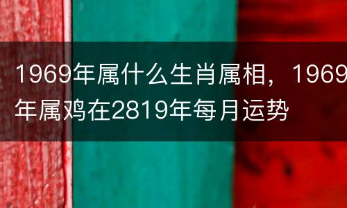1969年属什么生肖属相，1969年属鸡在2819年每月运势