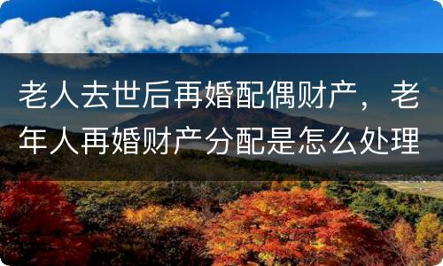 老人去世后再婚配偶财产，老年人再婚财产分配是怎么处理的？