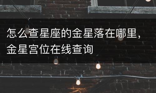怎么查星座的金星落在哪里，金星宫位在线查询