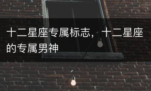 十二星座专属标志，十二星座的专属男神