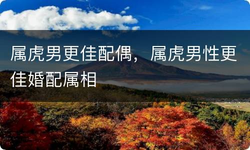 属虎男更佳配偶，属虎男性更佳婚配属相