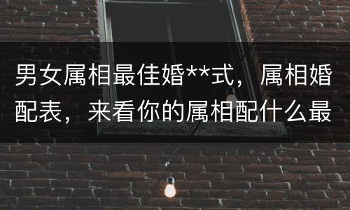 男女属相最佳婚**式，属相婚配表，来看你的属相配什么最好