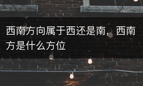 西南方向属于西还是南，西南方是什么方位