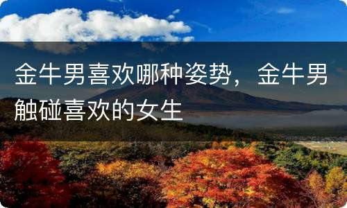 金牛男喜欢哪种姿势，金牛男触碰喜欢的女生
