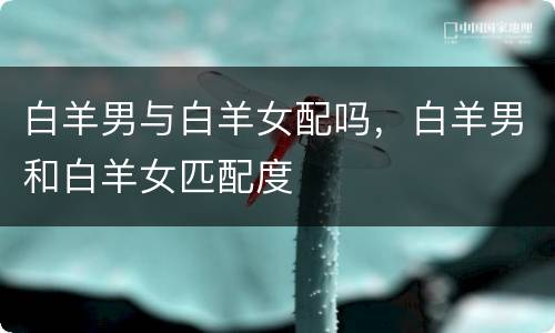 白羊男与白羊女配吗，白羊男和白羊女匹配度