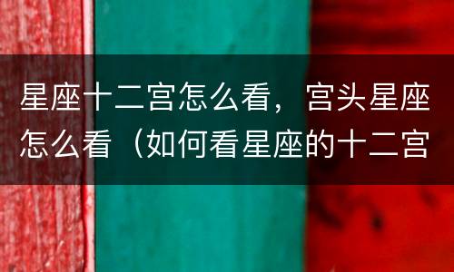 星座十二宫怎么看，宫头星座怎么看（如何看星座的十二宫）