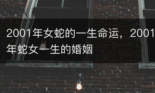 2001年女蛇的一生命运，2001年蛇女一生的婚姻