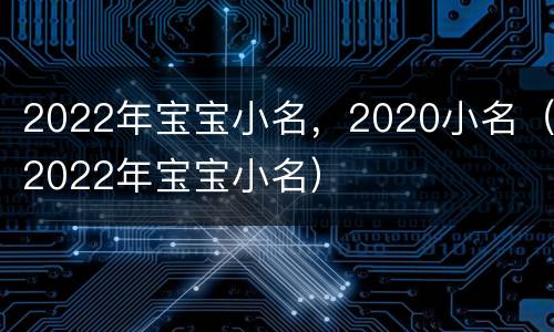 2022年宝宝小名，2020小名（2022年宝宝小名）