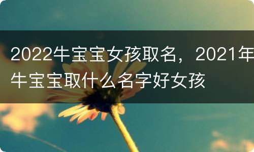 2022牛宝宝女孩取名，2021年牛宝宝取什么名字好女孩