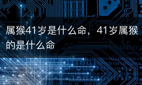 属猴41岁是什么命，41岁属猴的是什么命