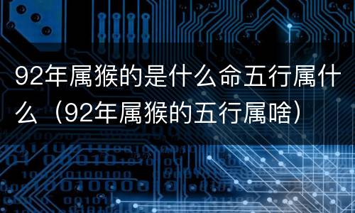 92年属猴的是什么命五行属什么（92年属猴的五行属啥）