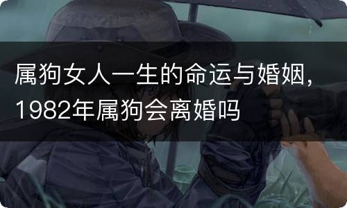属狗女人一生的命运与婚姻，1982年属狗会离婚吗