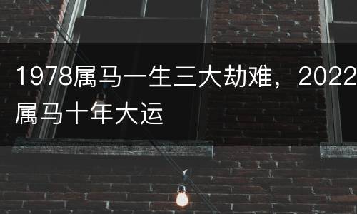 1978属马一生三大劫难，2022属马十年大运
