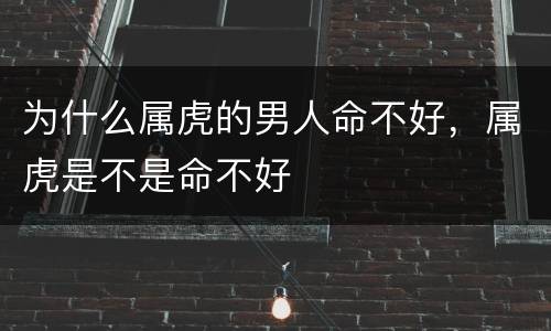 为什么属虎的男人命不好，属虎是不是命不好