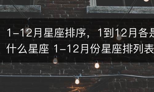 1-12月星座排序，1到12月各是什么星座 1-12月份星座排列表